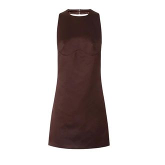 Elisabetta Franchi Short Dresses, female, Brown, Size: XS Duchesse Mini Dress