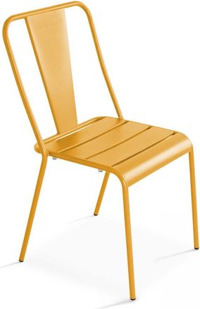 Oviala Silla de metal amarilla