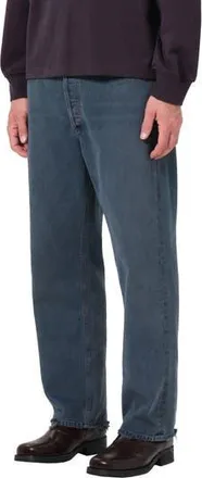 A Gold E 90s Mid Rise Relaxed Straight Leg Jeans in Prism Blue Indigo at Nordstrom Rack, Size 30