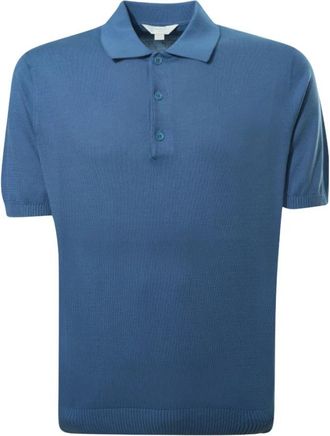 Malo Polo shirt met korte mouwen en drie knopen - Heren - Polos - Blauw - 3XL - Katoen - Tops