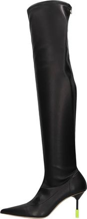 Msgm Leren en Imitatieleren Cuissard Laarzen - Dames - Over de knie laarzen - Zwart - 40 EU - Leer - Schoenen
