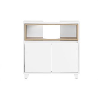 SoBuy Mueble para debajo del lavabo con 2 puertas y 1 estante blanco