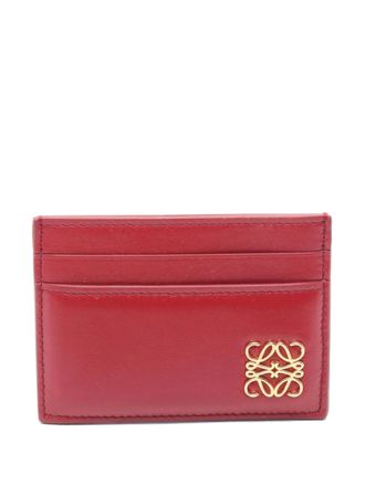 Loewe 2000-2025 Shiny Nappa Calfskin Puffer Anagram Plain card holder - women - Calf Leather - One Size - Red