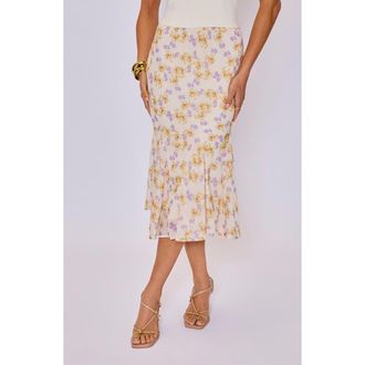 VICI Collection Honey Hues Floral Midi Skirt in Cream Multi at Nordstrom, Size X-Small
