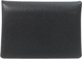 Herm&egrave;s Black Epsom Leather Coin Purse/Coin Case (Pre-Owned)