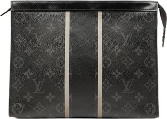 Louis Vuitton Pre-owned Womens Fujiwara Monogram Eclipse Flash Pochette Voyage Mm - Black Textile - One Size