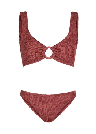 Hunza G Julia Hoop Crinkle Bikini - Rose - One Size