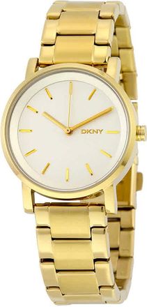 DKNY Soho White Dial Yellow Gold-tone Ladies Watch NY2343
