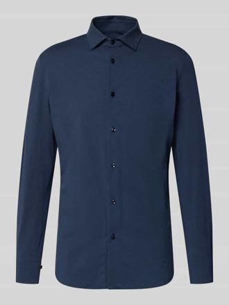 Cruna Slim Fit Business-Hemd mit Knopfleiste in Dunkelblau, Gr&ouml;&szlig;e 48
