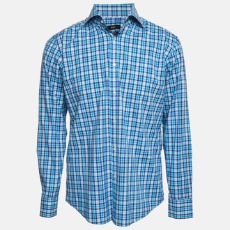 HUGO BOSS Boss By Hugo Boss Blue Check Print Cotton Regular Fit Shirt