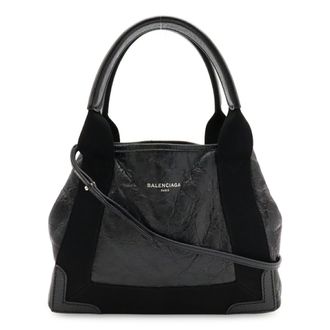 Balenciaga Black Leather Handbag Shoulder Bag Tote Bag (Pre-Owned)