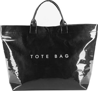 Generic PVC Tote Bag Shoulder Bag Top Handle Shopping Bag Hobo Bag for Women (Black)