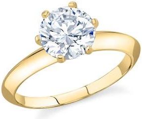Crislu Brilliant Cut Cubic Zirconia Solitaire Ring in Gold at Nordstrom, Size 7