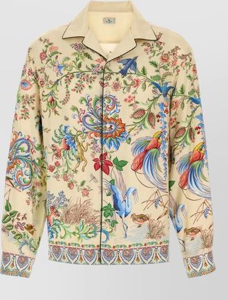 Etro satin shirt long sleeves floral pattern cuffed