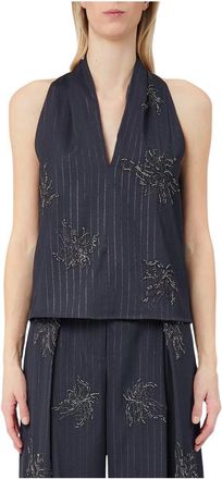 Liu Jo Top Ricamato - Tops - Mujer - Gris - M