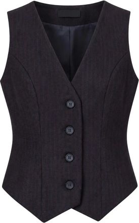 Twentyfourhaitch Gilet gessato - Dames - Bodywarmers - Blauw - XL - Jassen