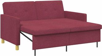vidaXL Sof&aacute; Cama Desplegable Rojo Vino Tela Vidaxl