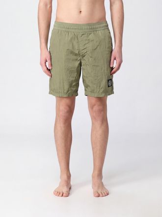 Stone Island Shorts da mare in nylon con vita elasticizzata e patch logo