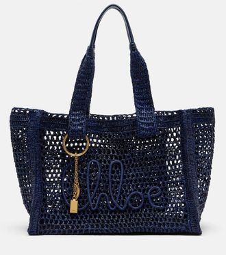 Chlo&eacute; Chlo&eacute; Summer Banana East-West raffia tote bag