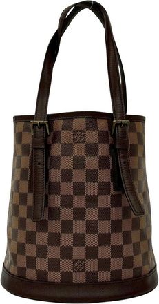 Louis Vuitton Brown Leather Pvc Pouch Shoulder Bag Tote Bag (Pre-Owned)
