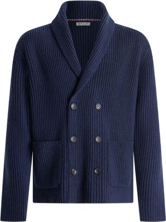 Bally Cardigan doppiopetto a coste - Blu
