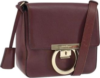 Ferragamo Pre-owned Cross Body Bags, female, Red, Size: ONE SIZE Pre-owned Leather Shoulder Bag