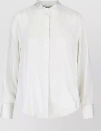 Calvin Klein satin shirt long sleeves mandarin collar