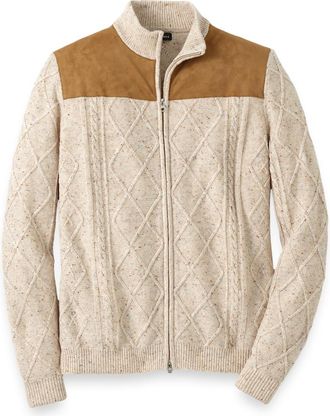 Paul Fredrick Donegal Full Zip Mock Neck Sweater