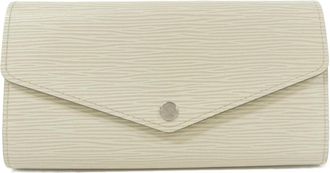 Louis Vuitton Lv Off White Leather Long Wallet (Bi-Fold) (Pre-Owned)
