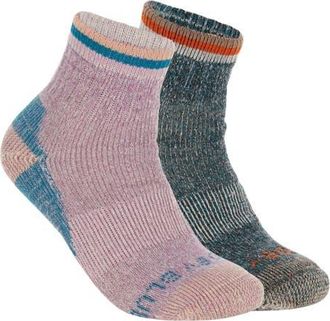 United By Blue Assorted 2-Pack Wool & Cotton Blend Quarter Socks in Pink/Teal at Nordstrom, Size Medium