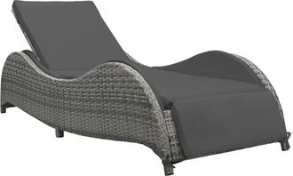 vidaXL Vidaxl - Tumbona Con Coj&iacute;n Rat&aacute;n Sint&eacute;tico Gris Antracita