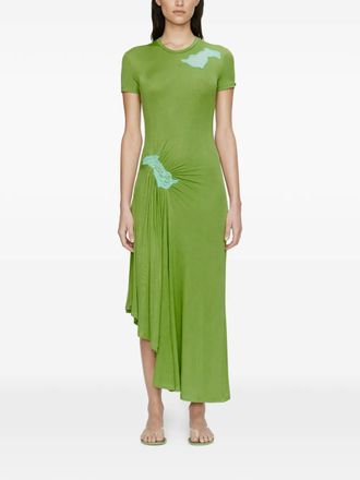 CHRISTOPHER ESBER Delphin lace-panelled midi dress - women - Viscose/Elastane - 12 - Green