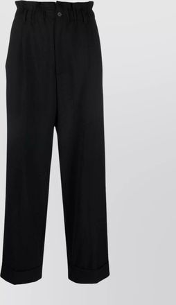 Parosh high-waisted wool blend trousers with paperbag waist