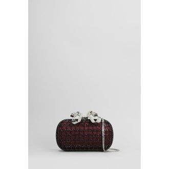 Self Portrait Self-Portrait Chainmail Clutch In Bordeaux Polyester