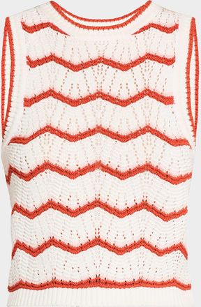 Veronica Beard Jerrel Cropped Knit Tank Top