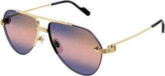Cartier Authentieke Stijlvolle Brillen- Premium Kwaliteit - Heren - Accessoires - Geel - Maat: 60 MM