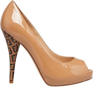 Fendi Nude patent leather FF heeled pumps Size 38