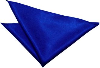 DQT Men Plain Satin Wedding Formal Casual Groom Best Man Office Party Hanky Handkerchief Pocket Square - Royal Blue