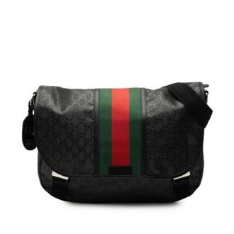 Gucci Pre-owned Cross Body Bags, female, Black, Size: ONE SIZE Pre-owned Vintage Coated Canvas Crossbody Bag