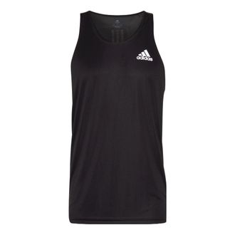 adidas Mens adidas Solid Color Alphabet Logo Running Sports Vest Black HB7457