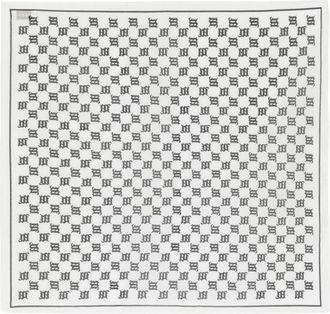 Misbhv two-tone monogram scarf - unisex - Silk/Cotton - One Size - White