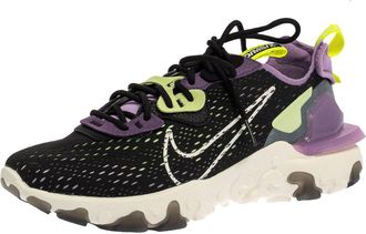 Nike Black/purple Leather And Fabric React Vision Sneakers