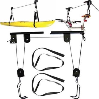 OEM Sistema Suspensi&oacute;n Elevador Bicicletas Montaje Techo, Resistente, 261310.5 Cm, Almacenamiento Dom&eacute;stico Soluciones Almacenamiento Seguro, Negro