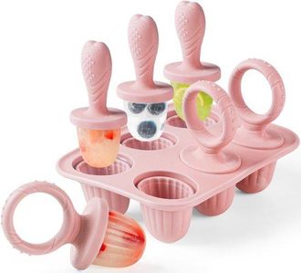 No Brand Molde De Silicona Para Paletas Heladas Para Beb&eacute;s, 6 Moldes De 17 Ml Con Palitos Para La Dentici&oacute;n, Dise&ntilde;o Seguro Y Libre De Bpa