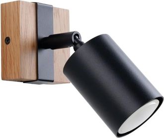 Wonderlamp Aplique de pared de madera negro gu10
