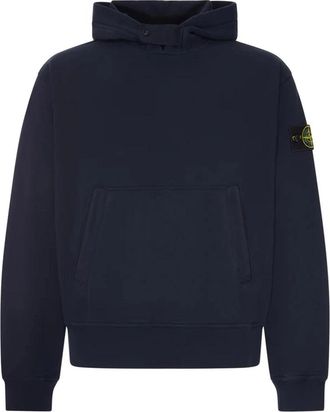 Stone Island Hooded Sweatshirt - Heren - Hoodies - Blauw - S - Katoen - Hoodies & sweatvesten