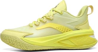 Generic Mens Basketball Shoes with Shock Absorption Anti Slip Wear-Resistant Breathable Indoor Outdoor Running Boots Walking Shoes(Yellow,4.5 UK)