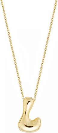 Jane Basch Puffed Initial Pendant Necklace in Gold - L at Nordstrom