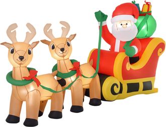 OEM Pap&aacute; Noel Inflable Con Trineo Y Renos Con Luces Led Decoraci&oacute;n De Navidad Para Exterior Con Inflador 240x57x112 Cm