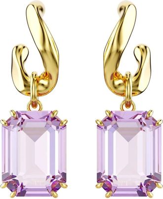 Swarovski Oorbellen Unisex Millenia Drop Oorbellen Octagon Paars Verguld 5694784 - Dames - Oorbellen - Geel - ONE Size - Accessoires